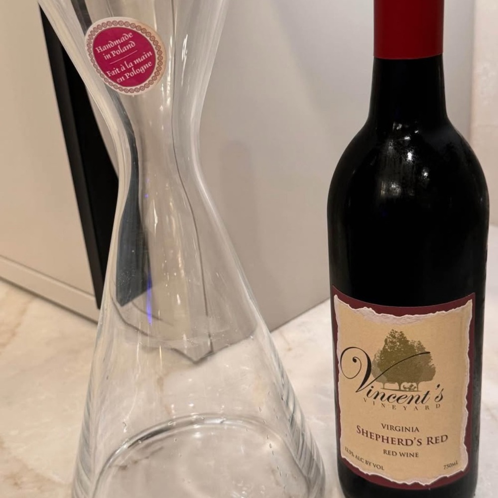 Vincent's Vineyard Red Wine with Glass Decanter